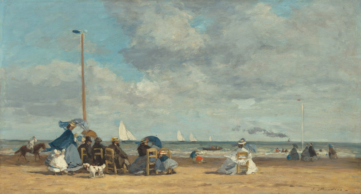 Stranden ved Trouville, 18641865. av Eugene Louis Boudin