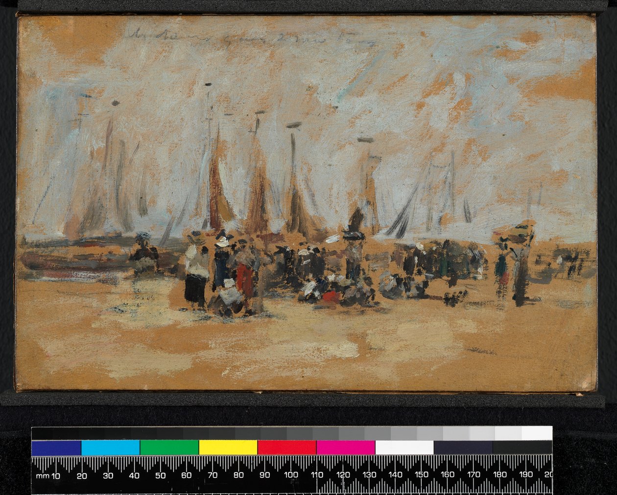 Strandscene, muligens Harfleur, 1888-1895 av Eugene Louis Boudin