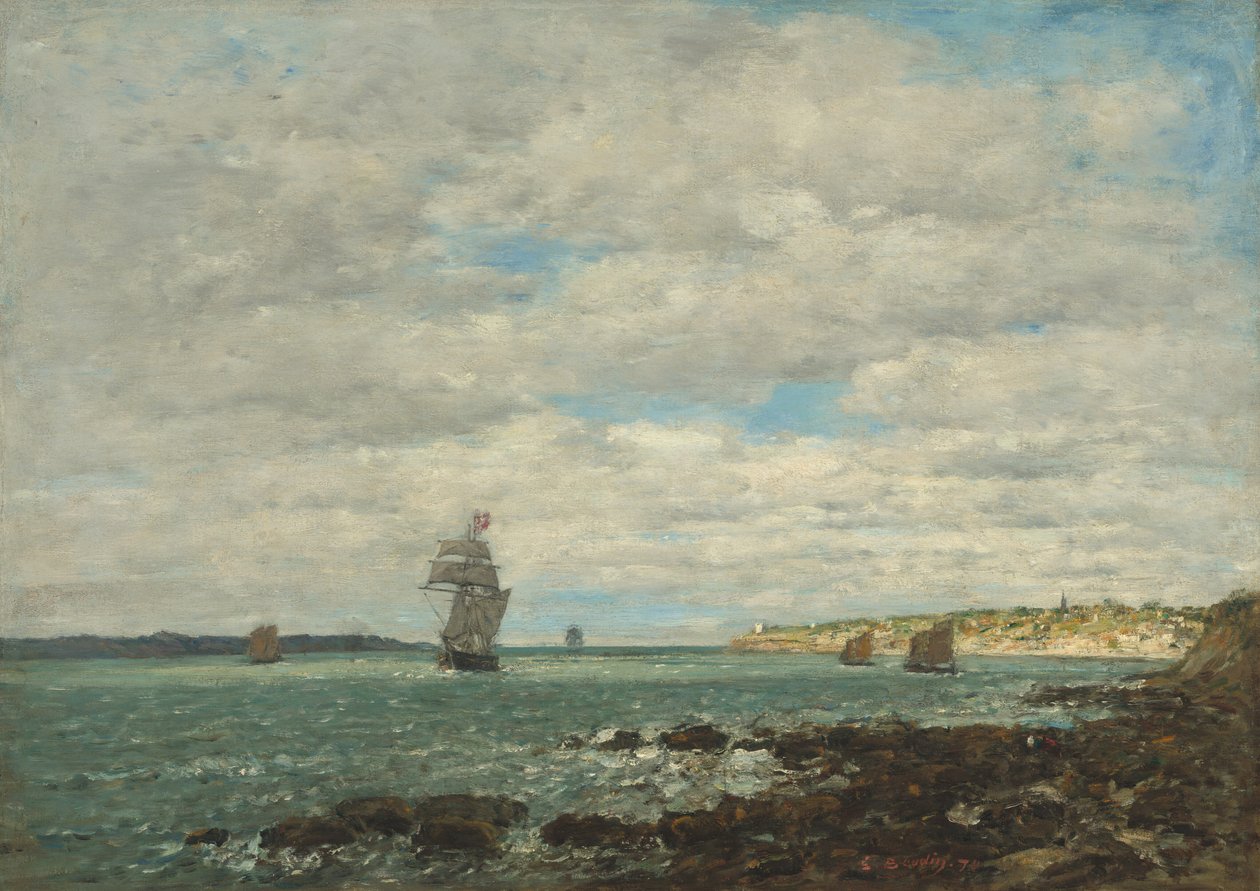 Kysten av Bretagne, 1870. av Eugene Louis Boudin