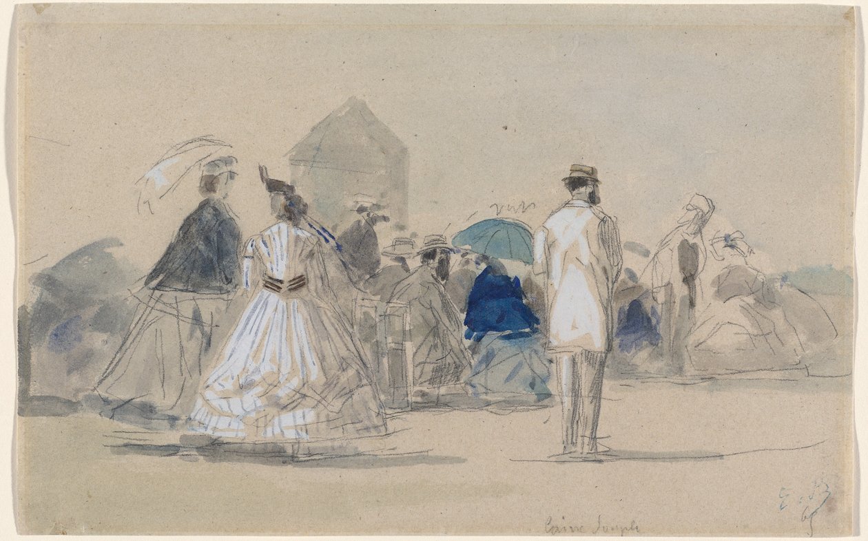 Crinolines on the Beach, ca. 1865. av Eugene Louis Boudin
