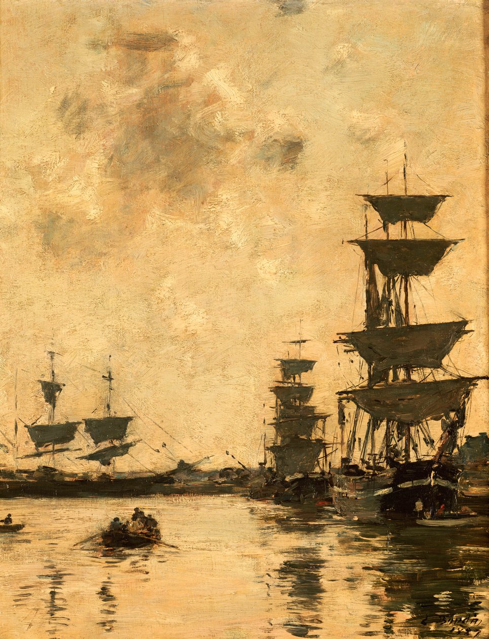 Deauville: Schooners at Anchor, 1887 av Eugene Louis Boudin