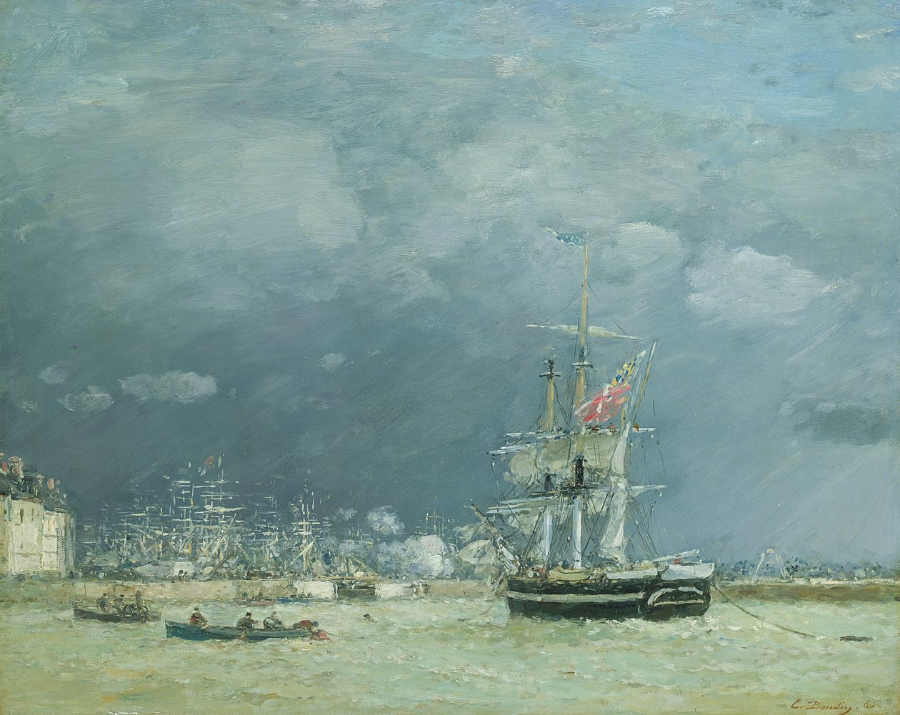 Kveld, Le Havre, 1866 av Eugene Louis Boudin