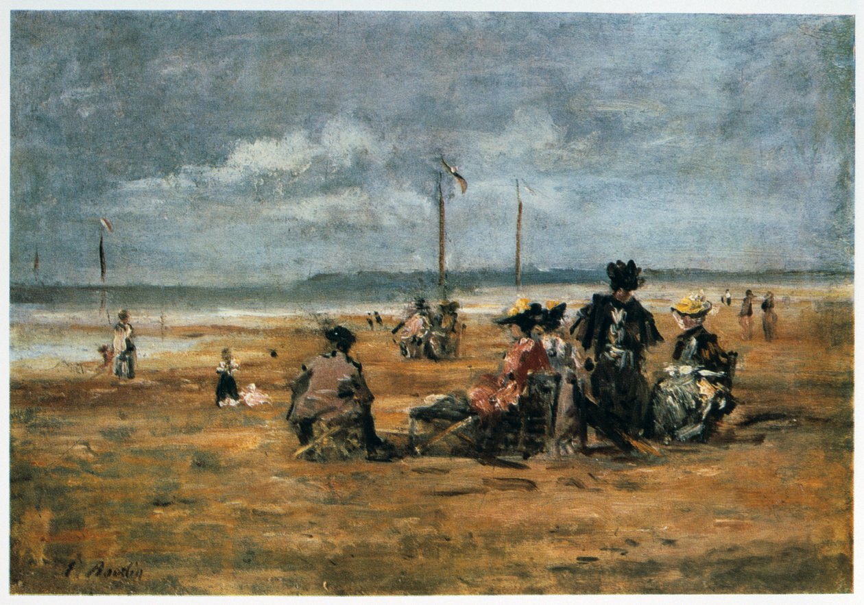 På stranden, 1880 av Eugene Louis Boudin