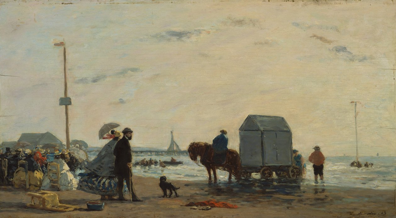 På stranden i Trouville, 1863. av Eugene Louis Boudin