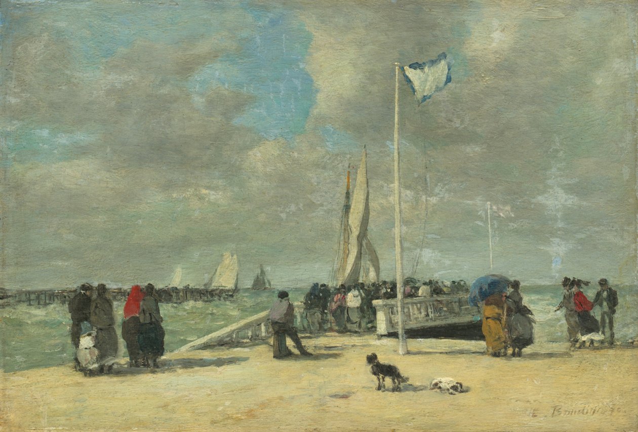 På brygga, ca. 18691870. av Eugene Louis Boudin