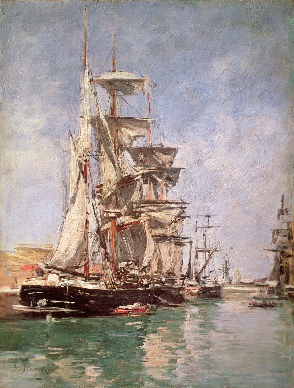 Seilbåter (olje på lerret) av Eugene Louis Boudin