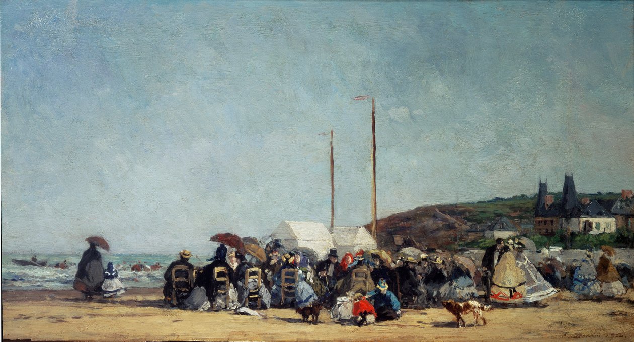 Stranden ved Trouville av Eugene Louis Boudin