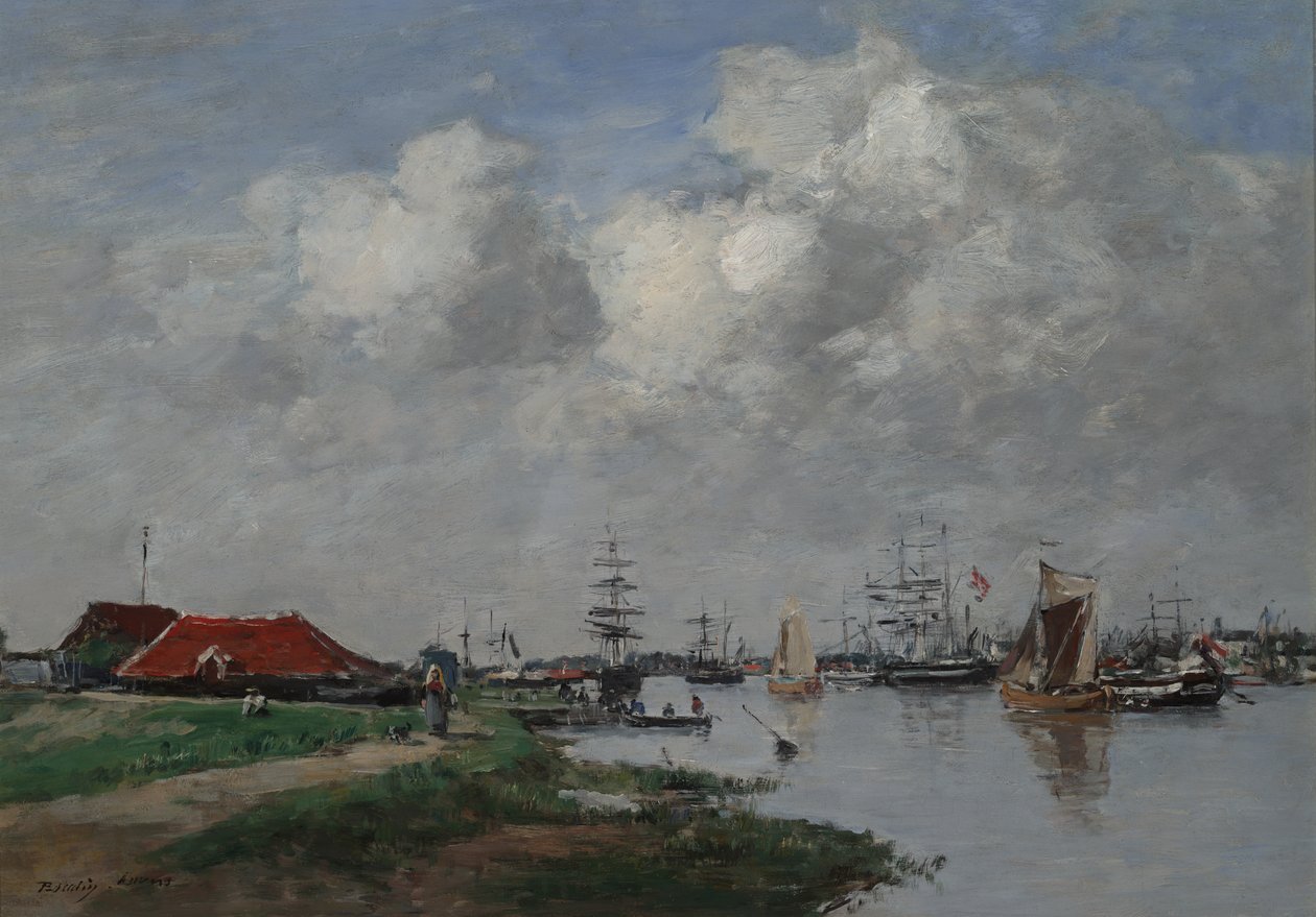 Escaut-elven i Antwerpen, ca. 1871-74 av Eugene Louis Boudin