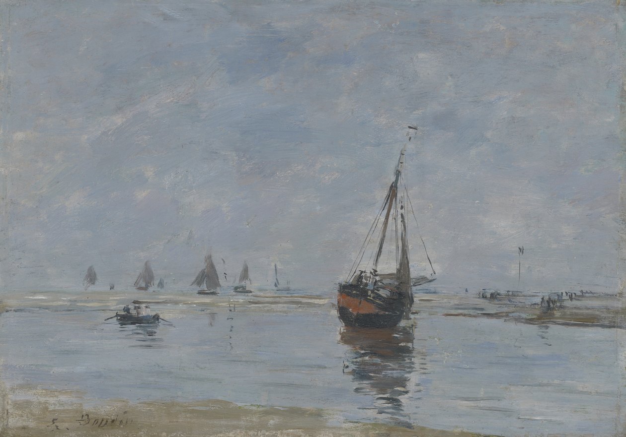 Trouville ved lavvann, ca. 1888-95 av Eugene Louis Boudin