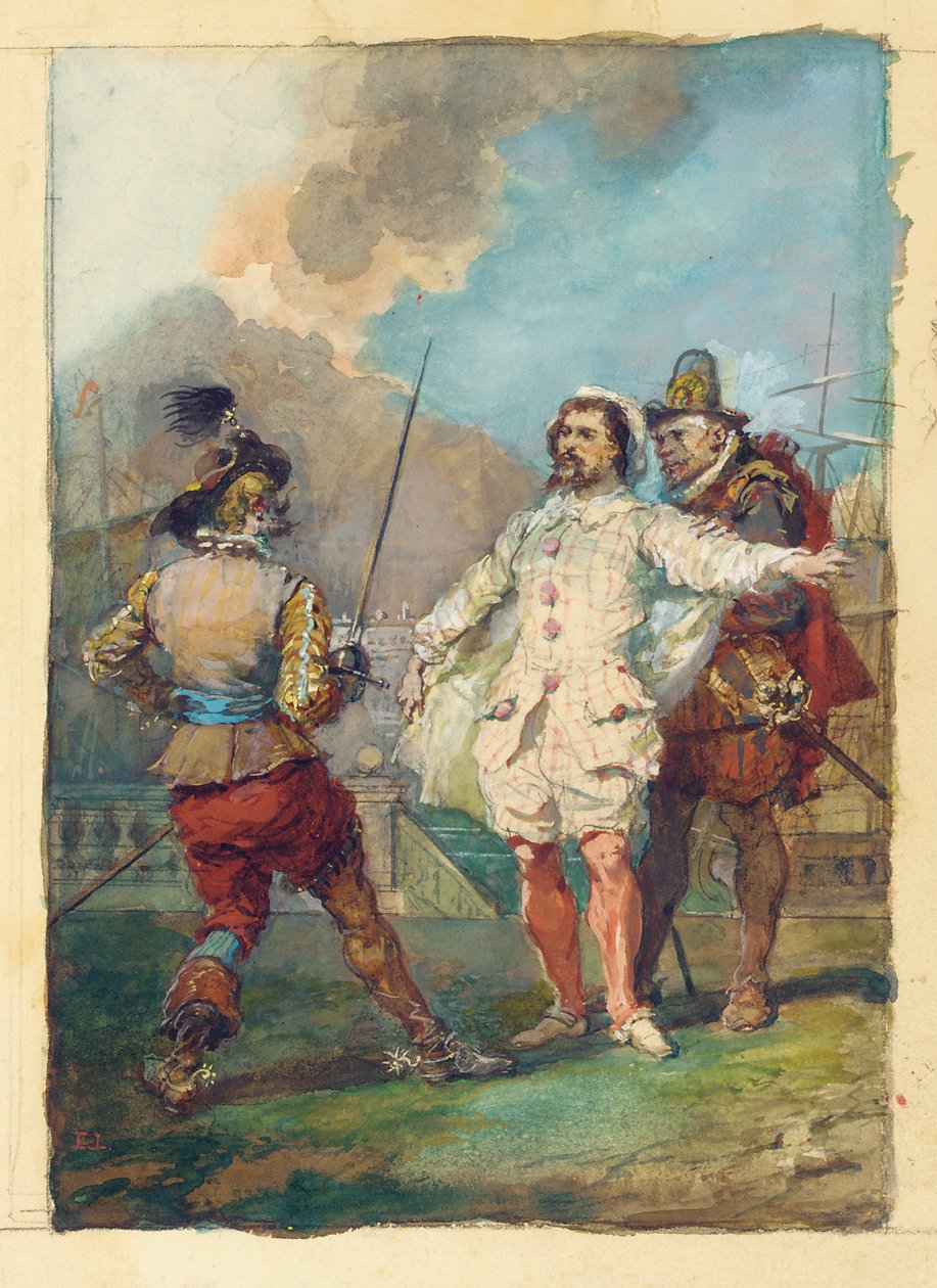 "The Tricky of Scapin", etter Moliere av Eugene Louis Lami