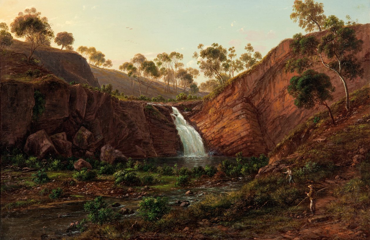 Foss ved Clyde-elven, Tasmania av Eugene von Guérard