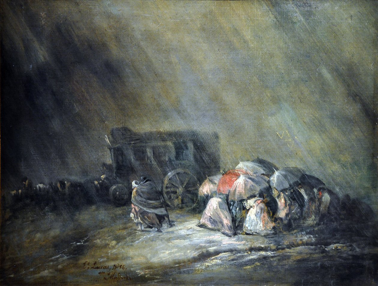 Stormen (olje på lerret) av Eugenio Lucas Velázquez