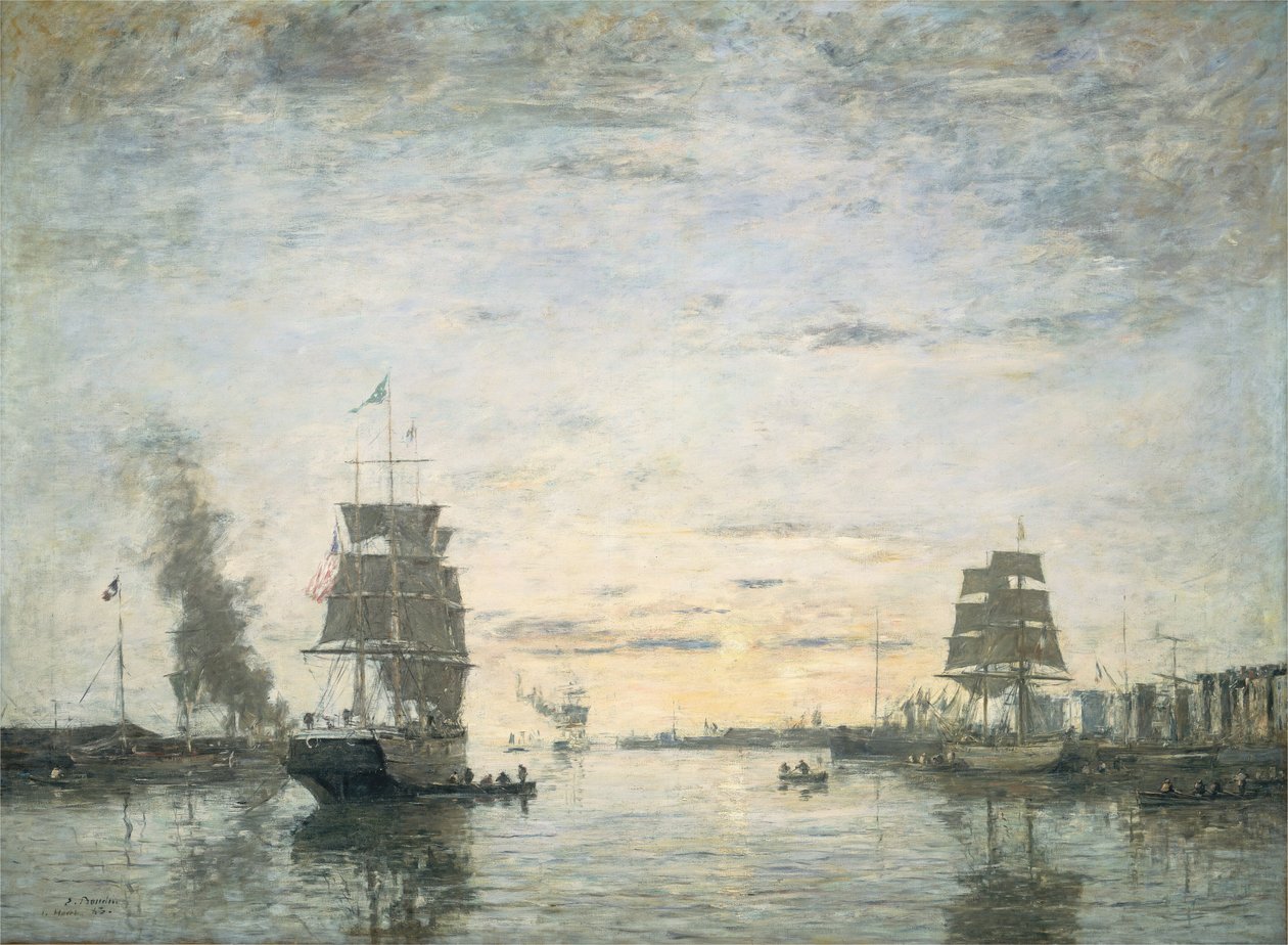 Inngang til havnen, Le Havre av Eugène Boudin