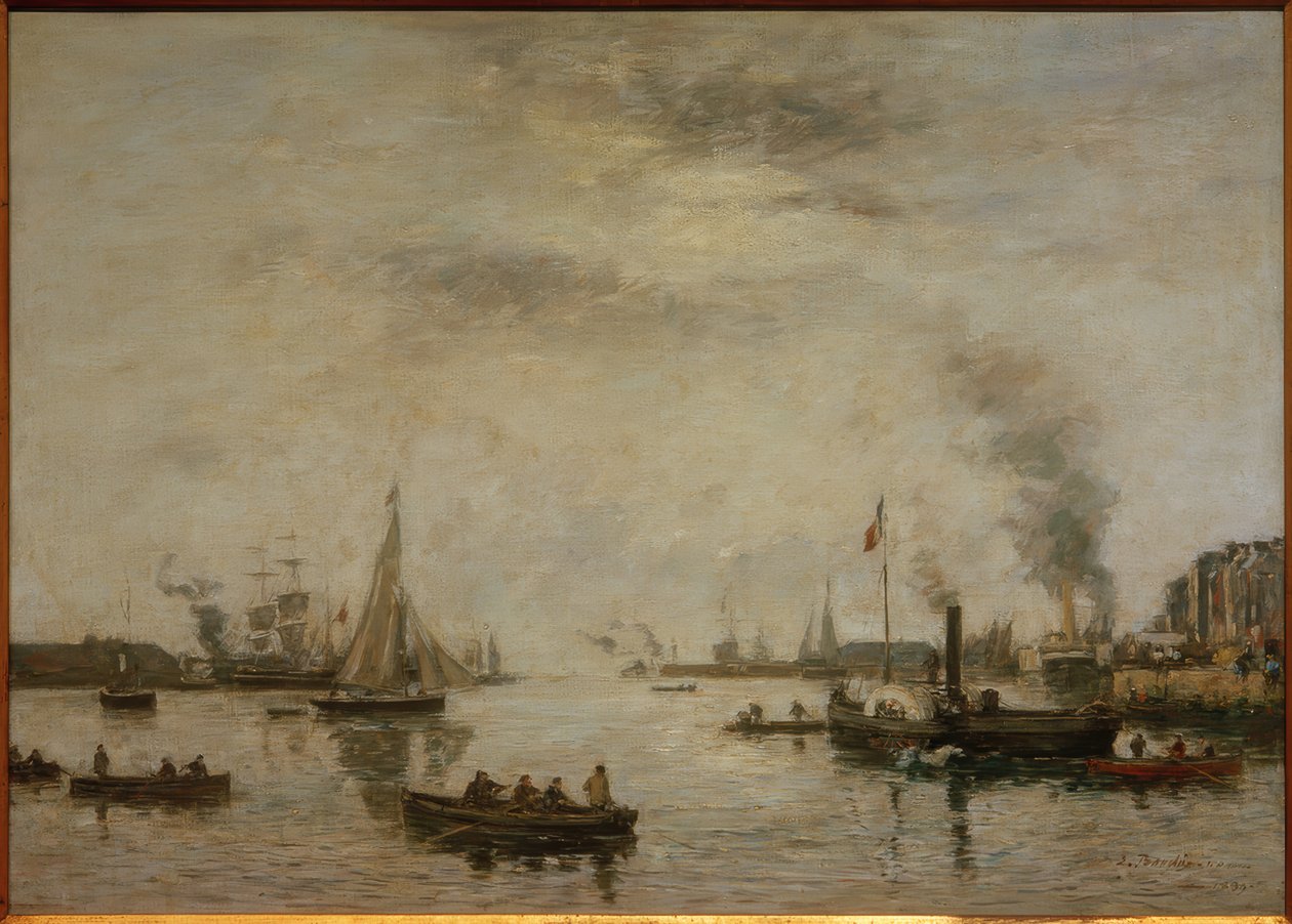Le Havre, utsikt over havnen av Eugene Louis Boudin
