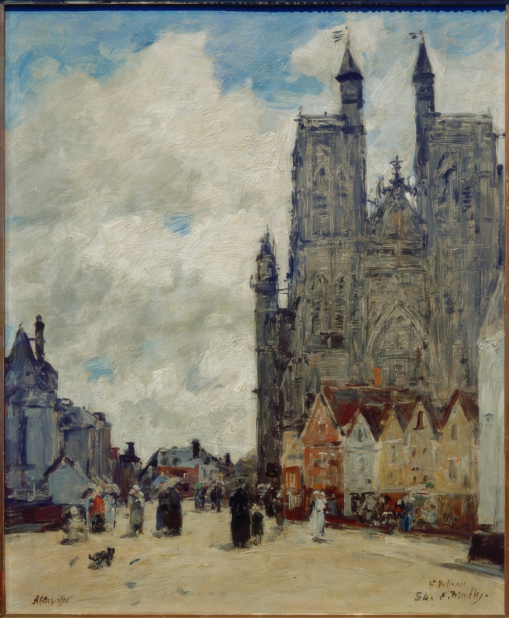Saint-Vulfran gate og kirke av Eugene Louis Boudin