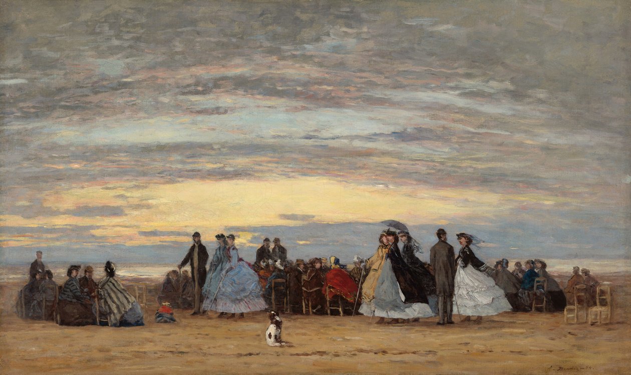 Stranden ved Villerville av Eugène Boudin