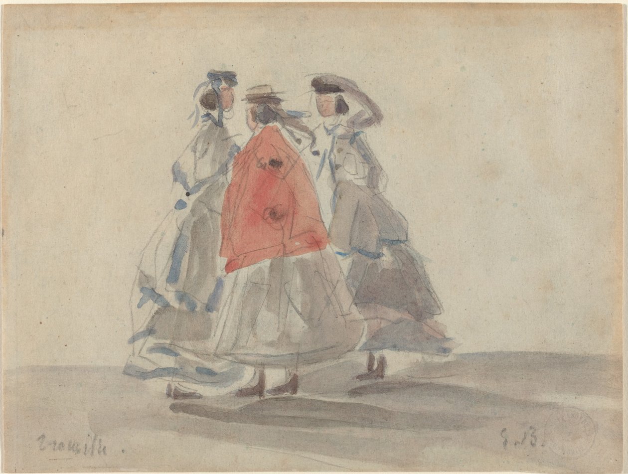Tre kvinner i Trouville av Eugène Boudin
