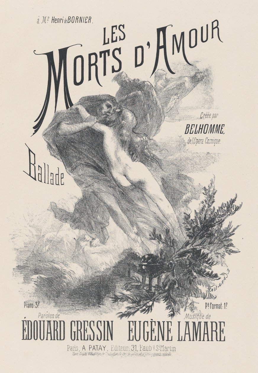 The Dead of Love, ca. 1885. av Eugène Carrière