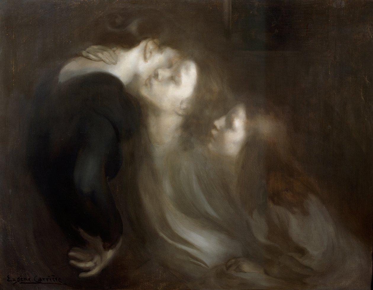 The Motherly Kiss, slutten av 1890-tallet. av Eugène Carrière