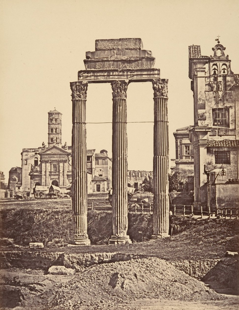 Ruinene av forumet, 1848-52. av Eugène Constant