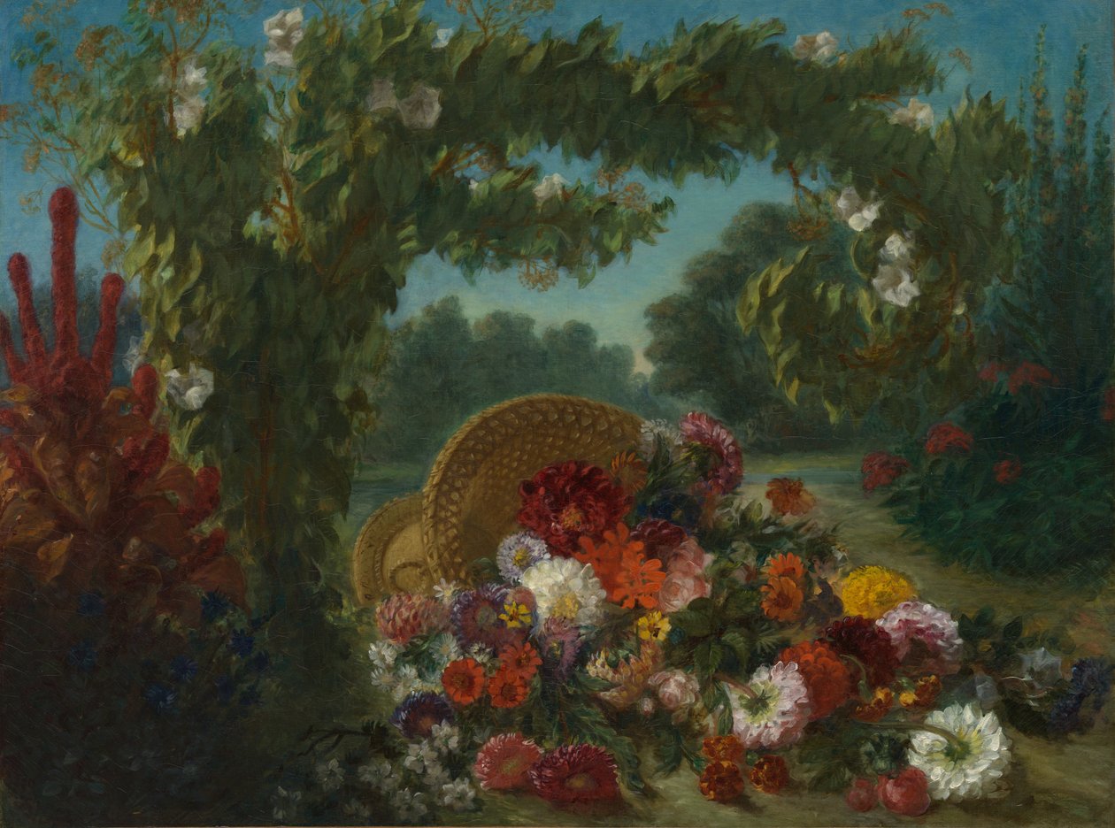 Kurv med blomster, 1848-49. av Eugène Delacroix