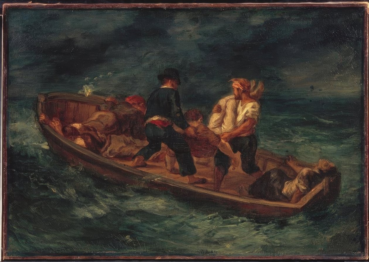Båt med skipper av Ferdinand Victor Eugene Delacroix
