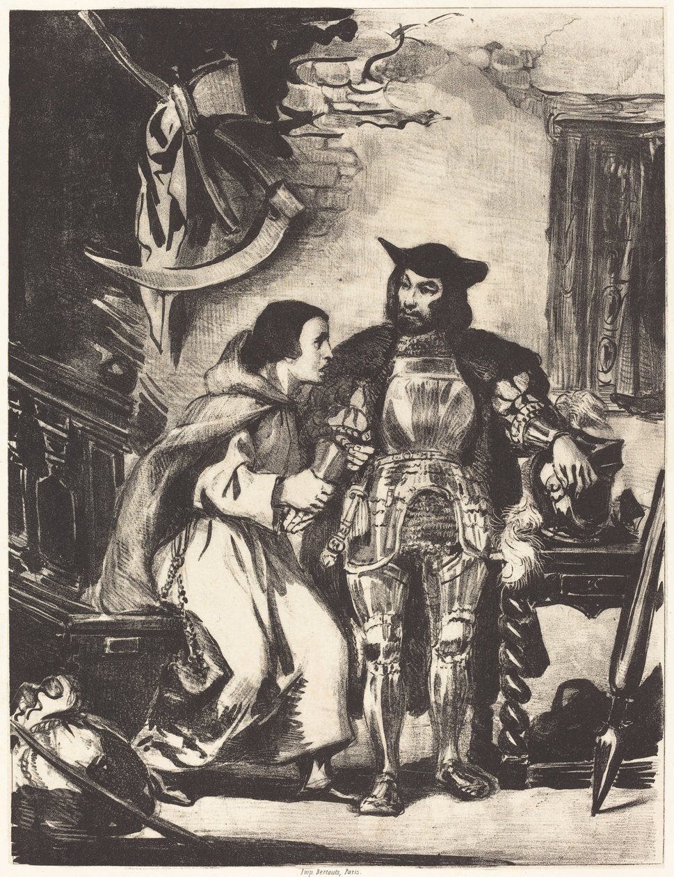 Bror Martin med Goetz, 1836. av Eugène Delacroix