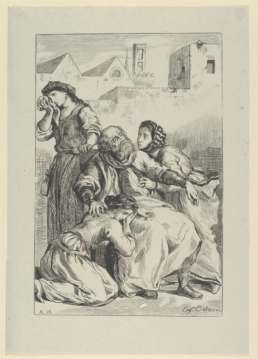 Goetz von Berlichingens død, 1845., 1845. av Eugène Delacroix