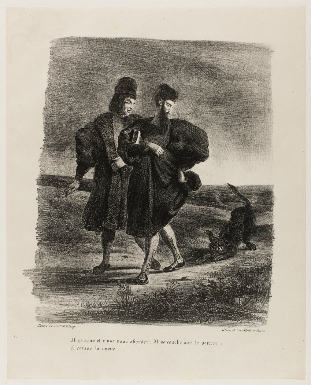 Faust, Mefistofeles og puddelen, fra Faust av Eugène Delacroix
