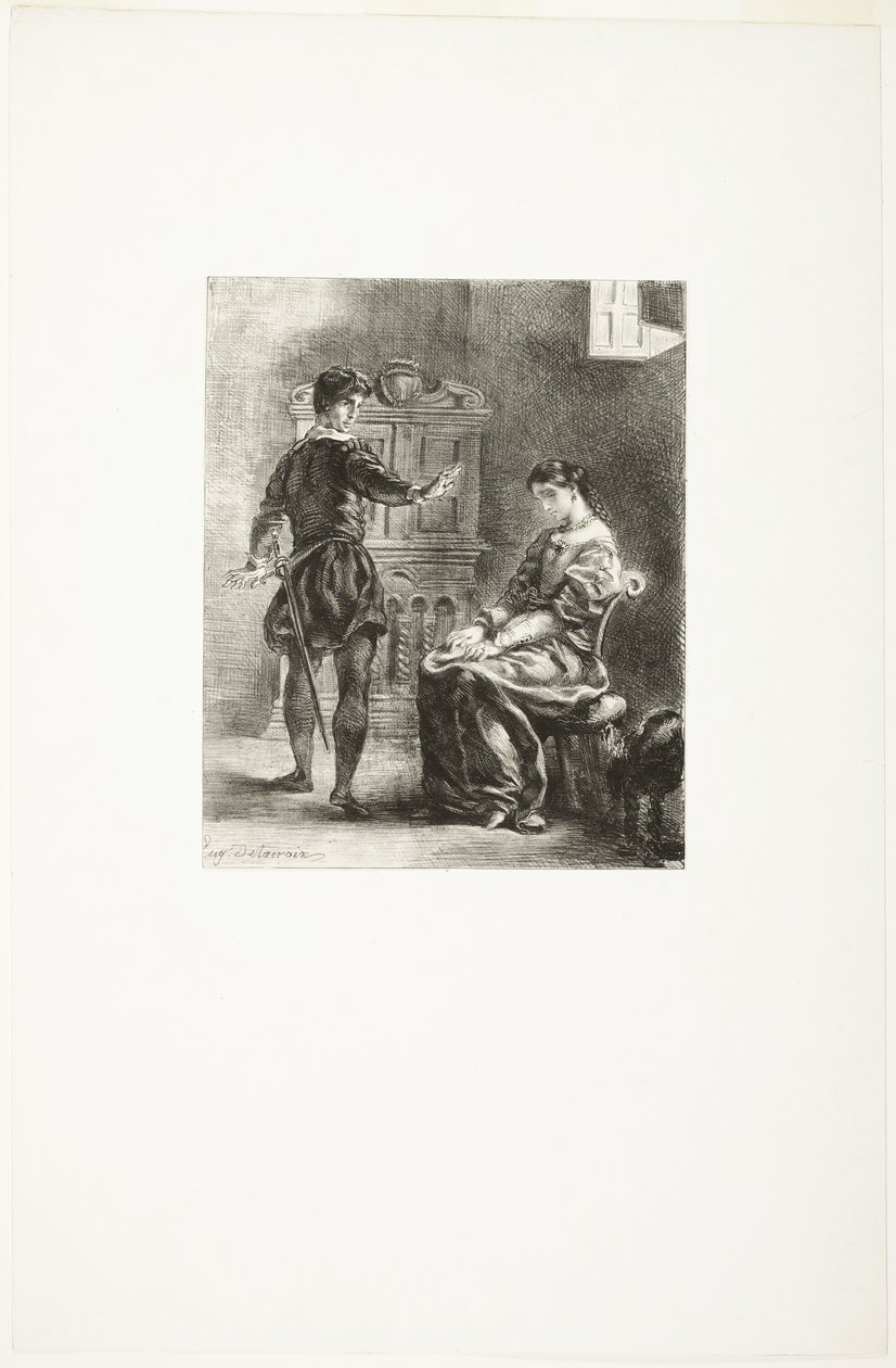 Hamlet og Ophelia av Eugène Delacroix