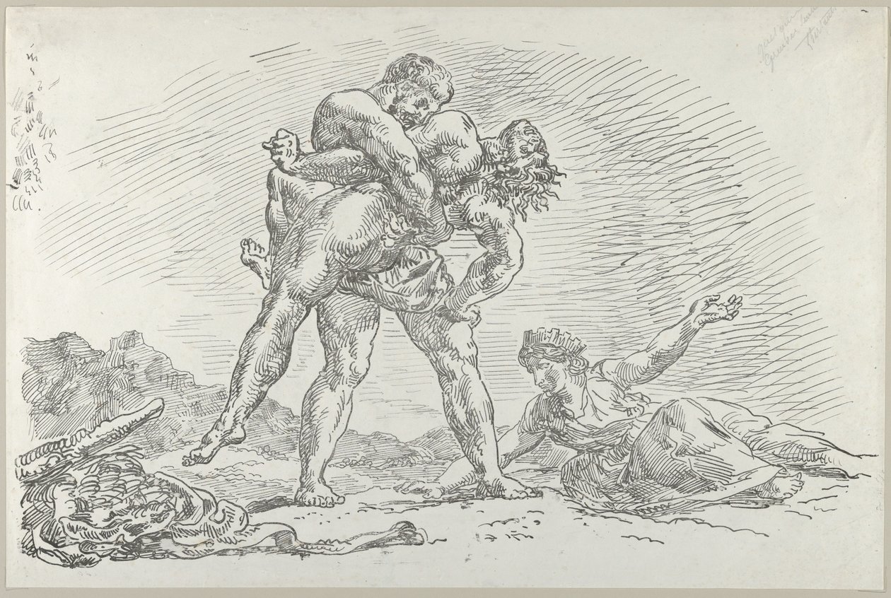 Hercules og Antaeus, 1852., 1852. av Eugène Delacroix