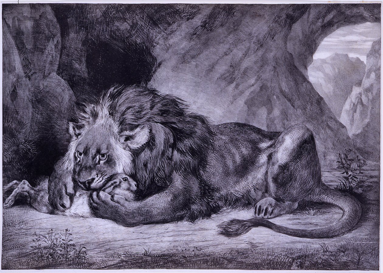 Løve av Atlas av Eugène Delacroix