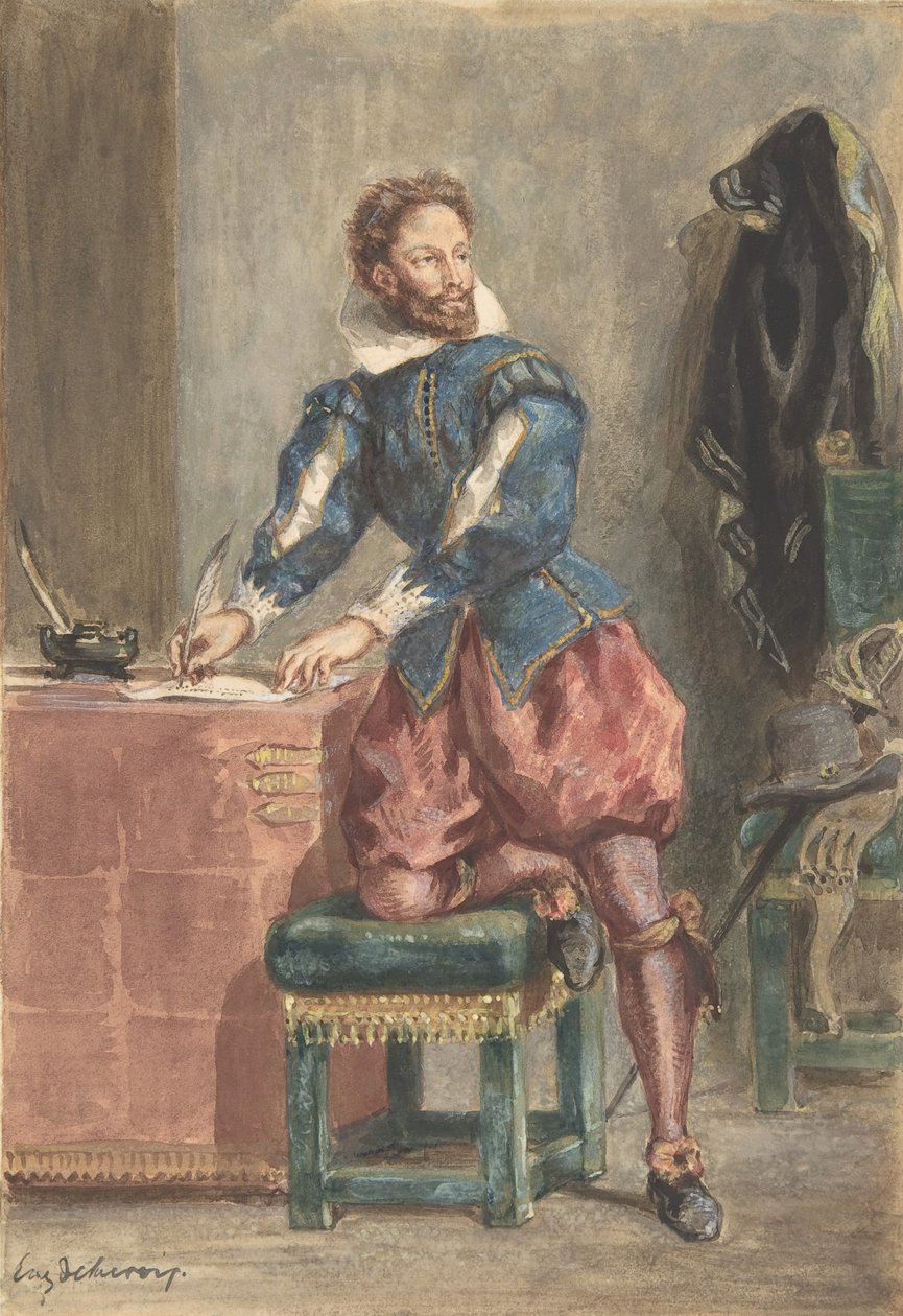Mathurin Regnier, ca. 1846. av Eugène Delacroix