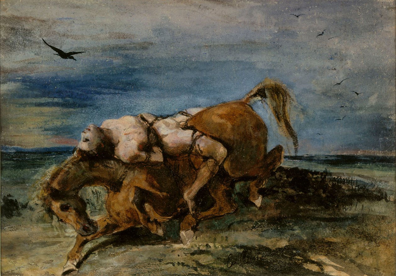 Mazeppa på den døende hesten, 1824. av Eugène Delacroix