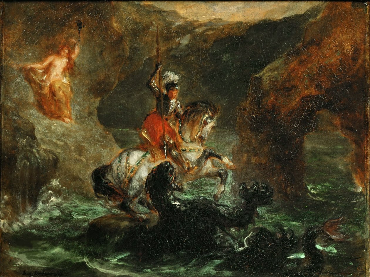Perseus frigjør Andromeda, 1847. av Eugène Delacroix