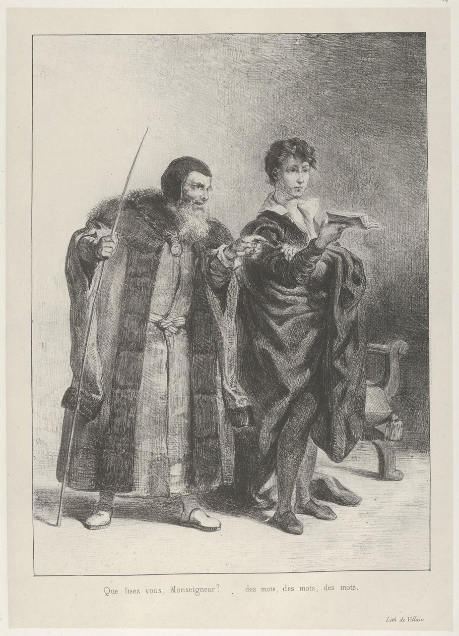 Polonius og Hamlet, 1834-43., 1834-43. av Eugène Delacroix