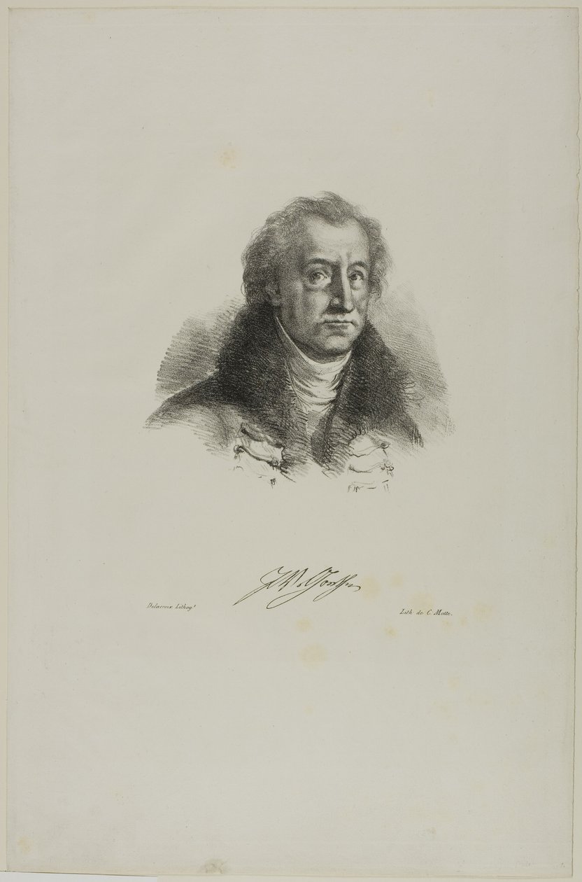 Portrett av Goethe, fra Faust av Eugène Delacroix