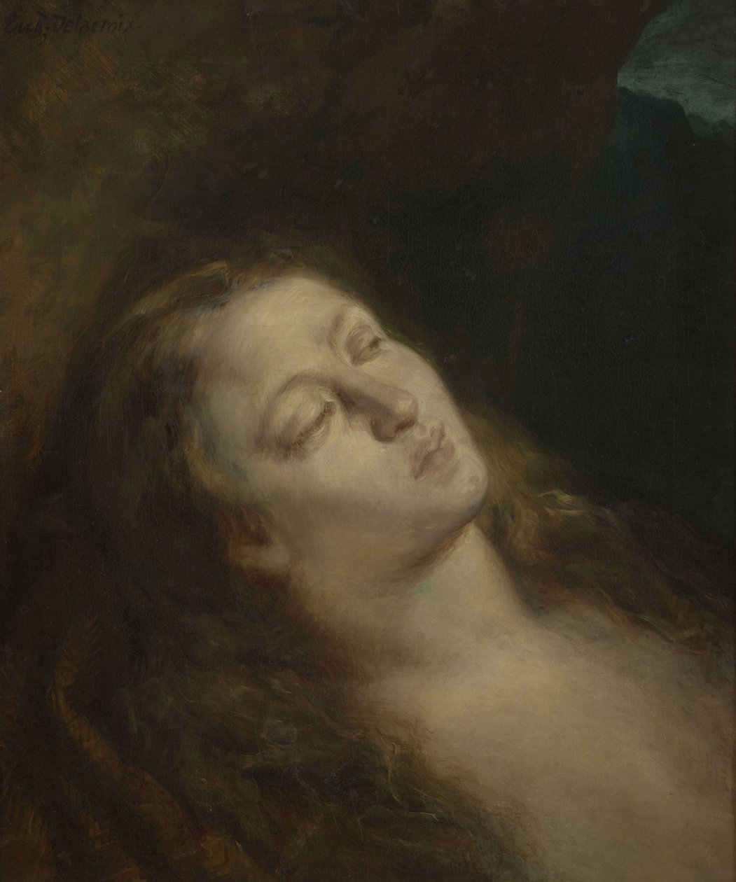 Saint Mary Magdalene i ørkenen, 1845. av Eugène Delacroix