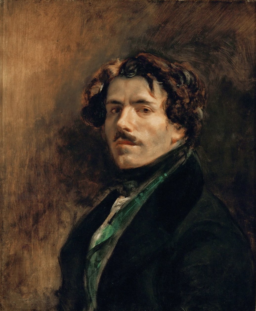Selvportrett med Grønn Vest av Eugène Delacroix