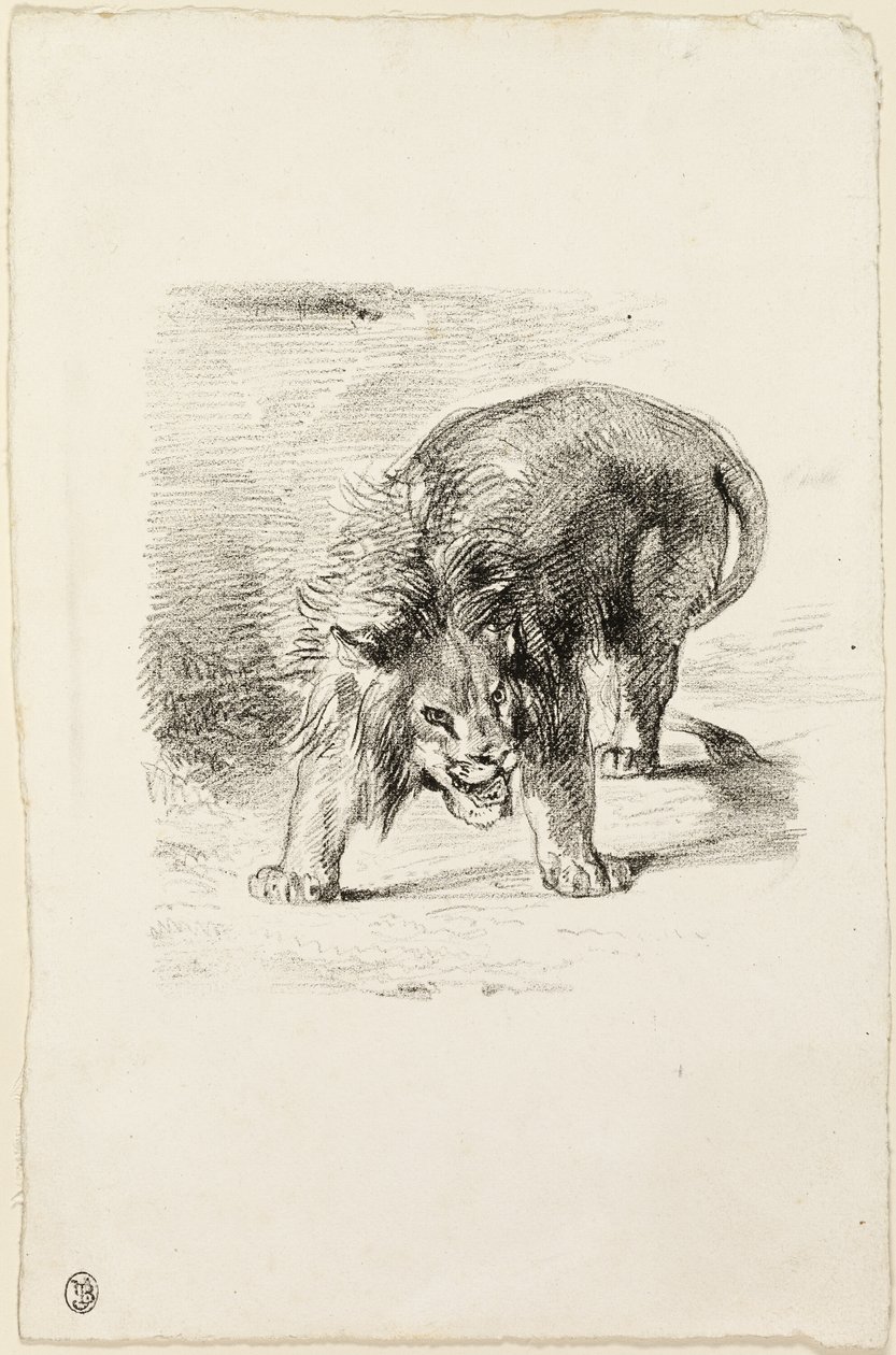 Stående løve av Eugène Delacroix