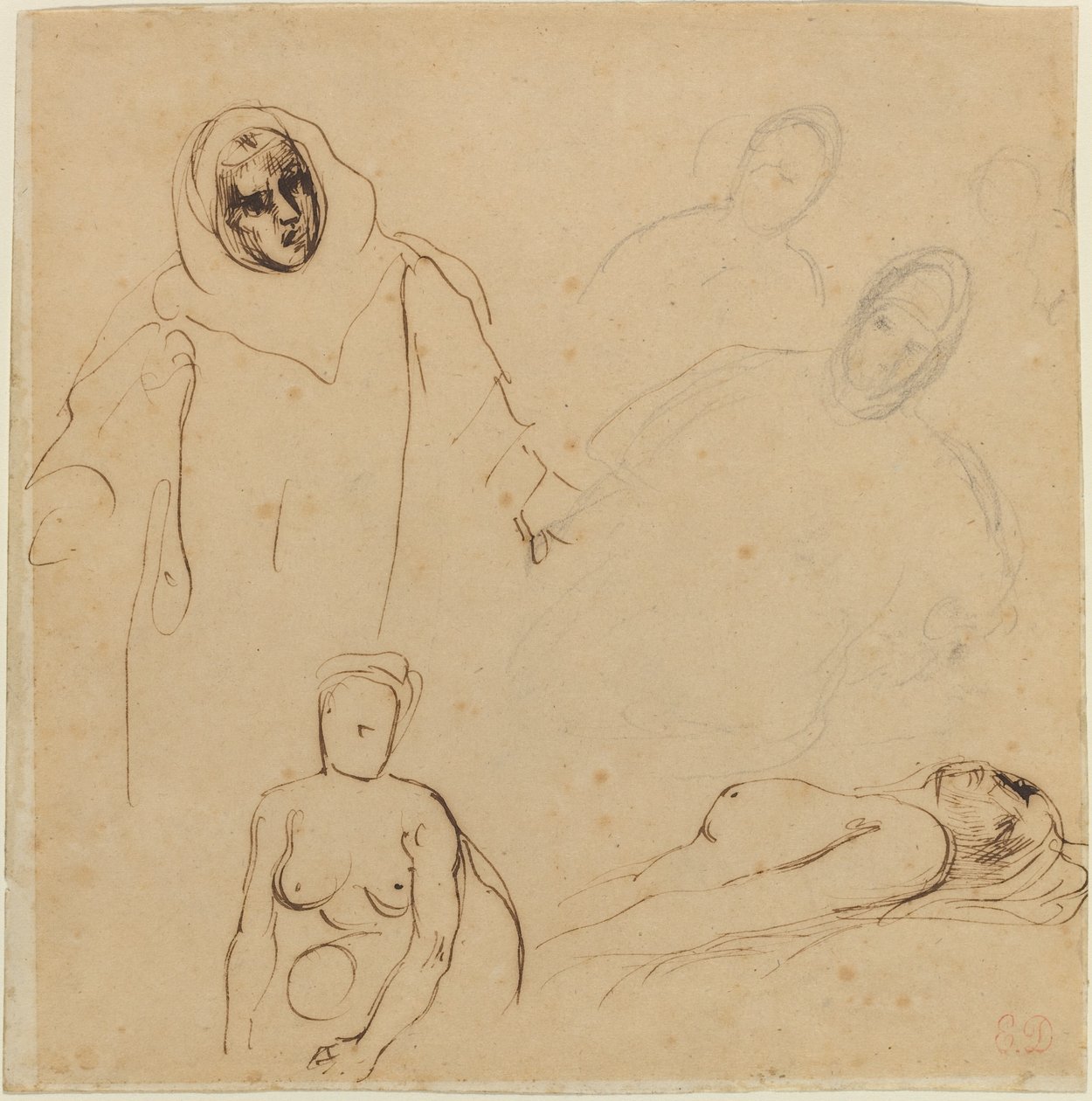Studier for Christopher Columbus av Eugène Delacroix