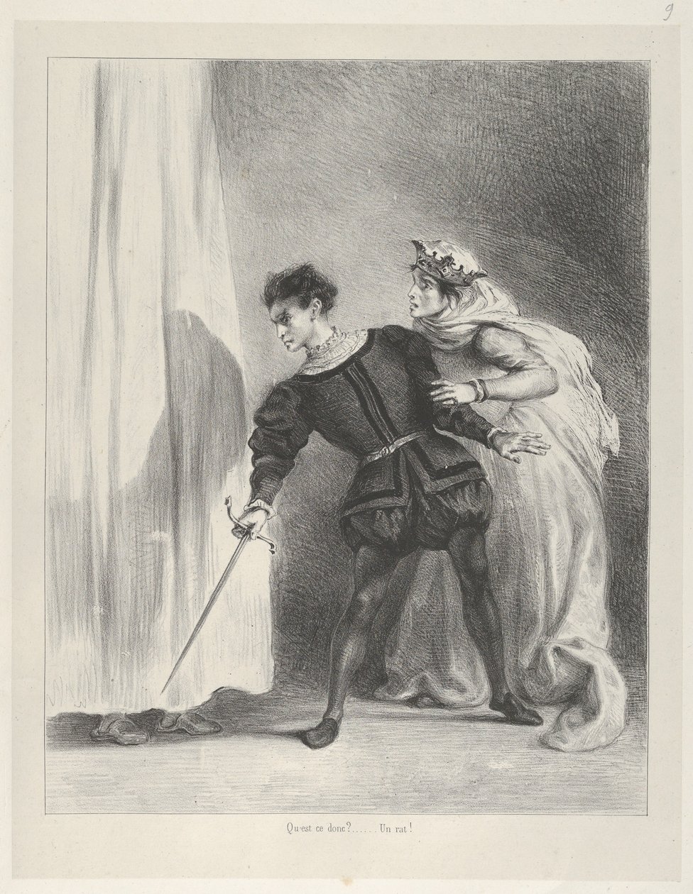 Mordet på Polonius, 1834-43., 1834-43. av Eugène Delacroix