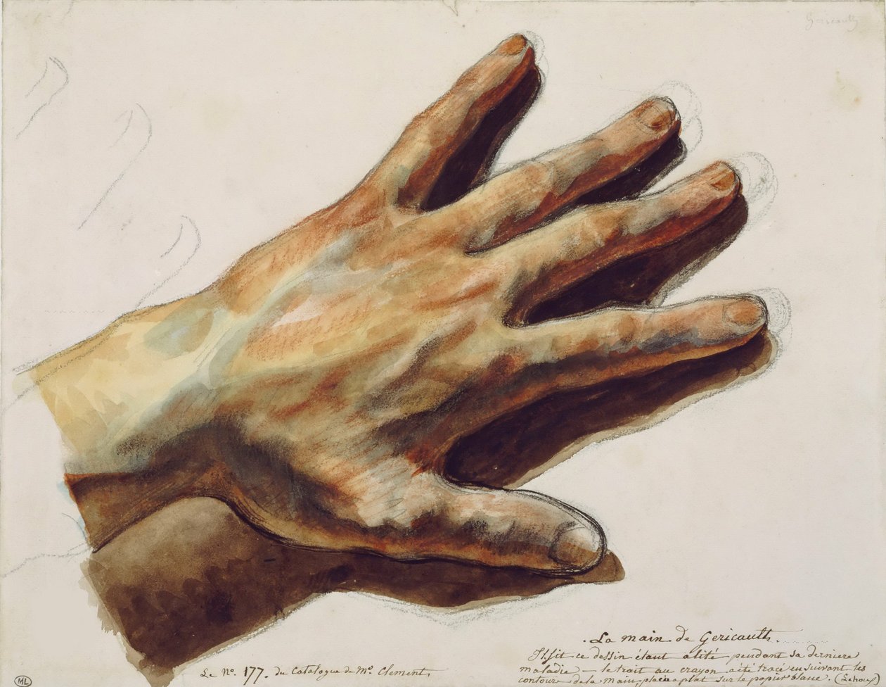 Venstre hånd til Théodore Géricault. av Eugène Delacroix