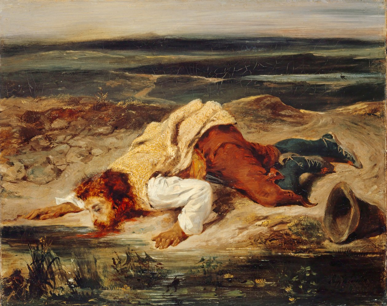 Såret Brigand Roman Shepherd, ca 1825. av Eugène Delacroix
