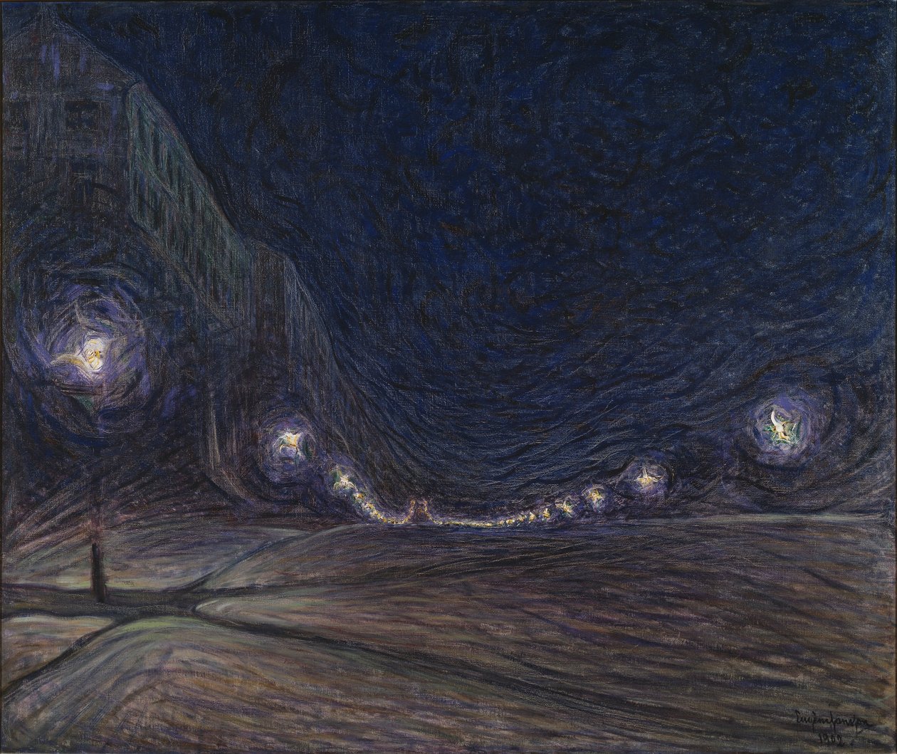 Hornsgatan om natten, 1902 av Eugène Jansson