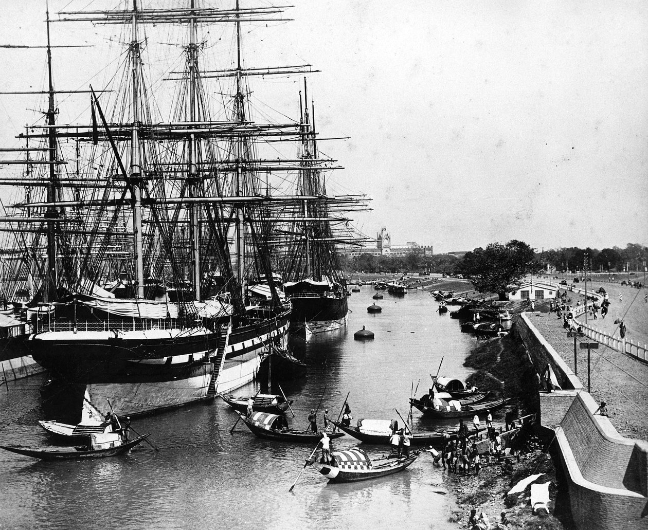 Calcutta Docks, ca. 1880 av European Photographer