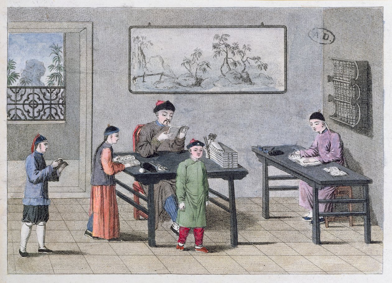 En kinesisk skole, ca. 1810 av European School