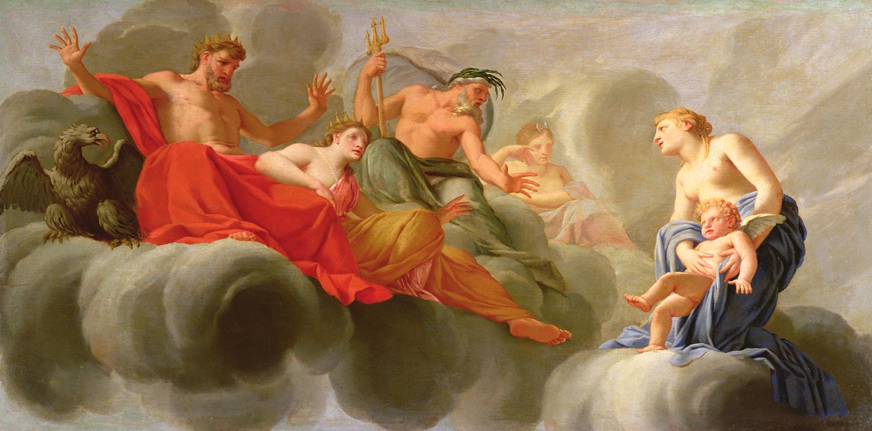 Venus presenterer Amor for Jupiter av Eustache Le Sueur