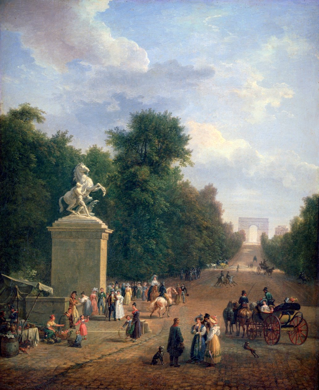 Inngangen til Champs-Élysées, c1804-1836 av Eustache Francois Duval