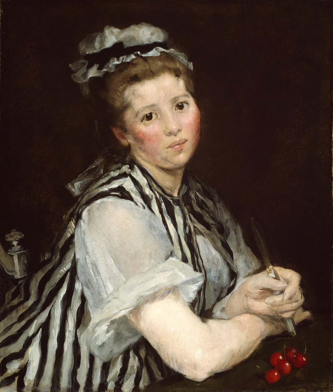 Jente med kirsebær, ca. 1870. av Eva Gonzalès